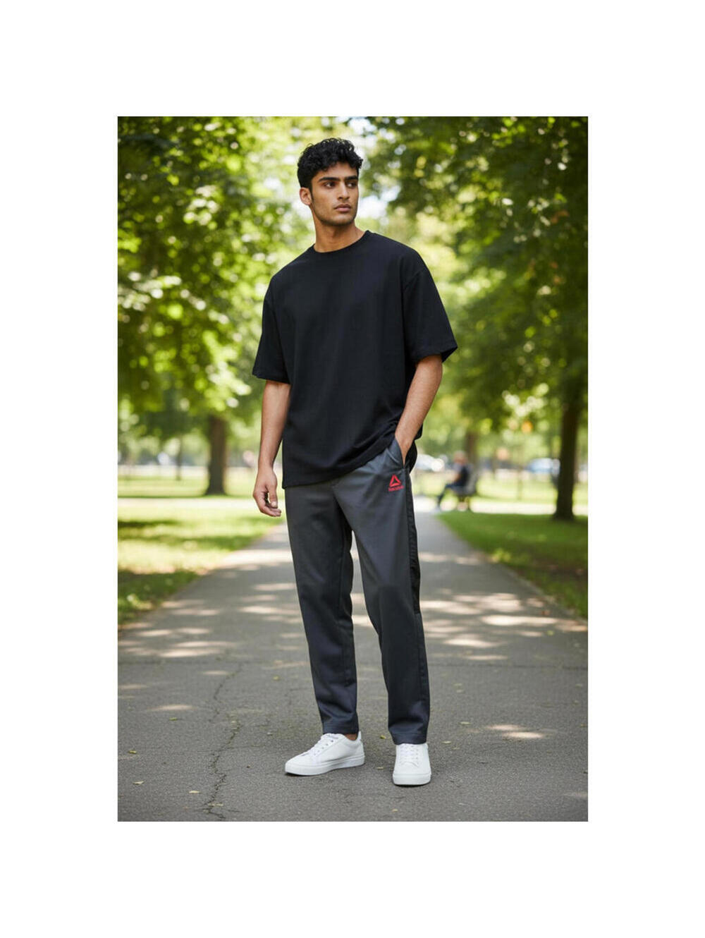 Reebok Track Pants Mens XL Gray Fleece Lined Zipper Ankle Joggers Zip Pockets